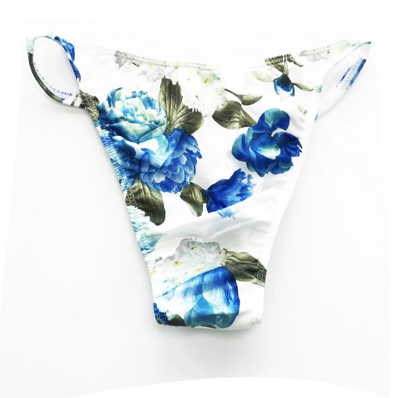 Mens Sexy Floral Milk silk Floral Sissy Underwear Pouch Low Rise Lingerie Briefs Underwear Erotic Gay Mens Lingerie UnderPants
