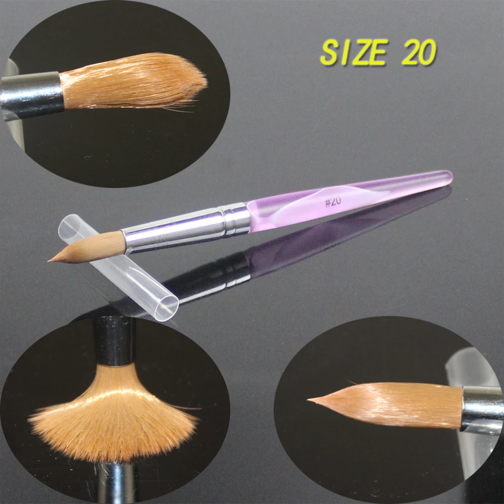 

Nail Art Tools Brush 20# Pinceis Kolinsky Acrylic Pincel Pinceles Para Acrilico Powder Pen Pendientes Designer Pennelli Unghie