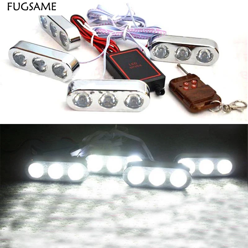 

FUGSAME New Big remote control Eagle Eye Highlight lens spotlights car network Wireless remote Strobe Driving flashing lights