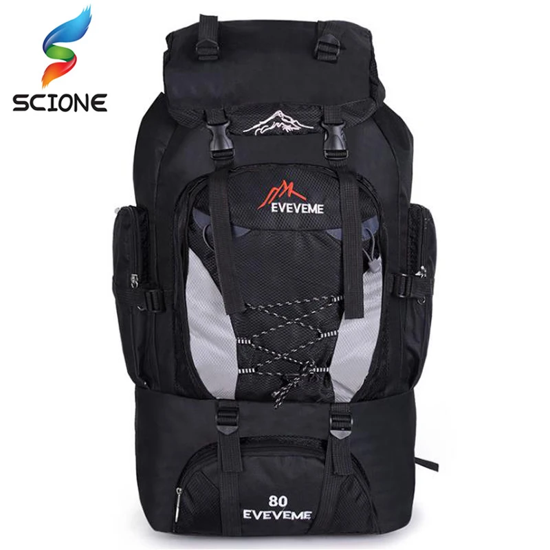 

Big 80L Waterproof Nylon Climbing Bag Camping Outdoor Sport Bags Mountaineering Rucksacks Hunting Hiking Travel Backpack