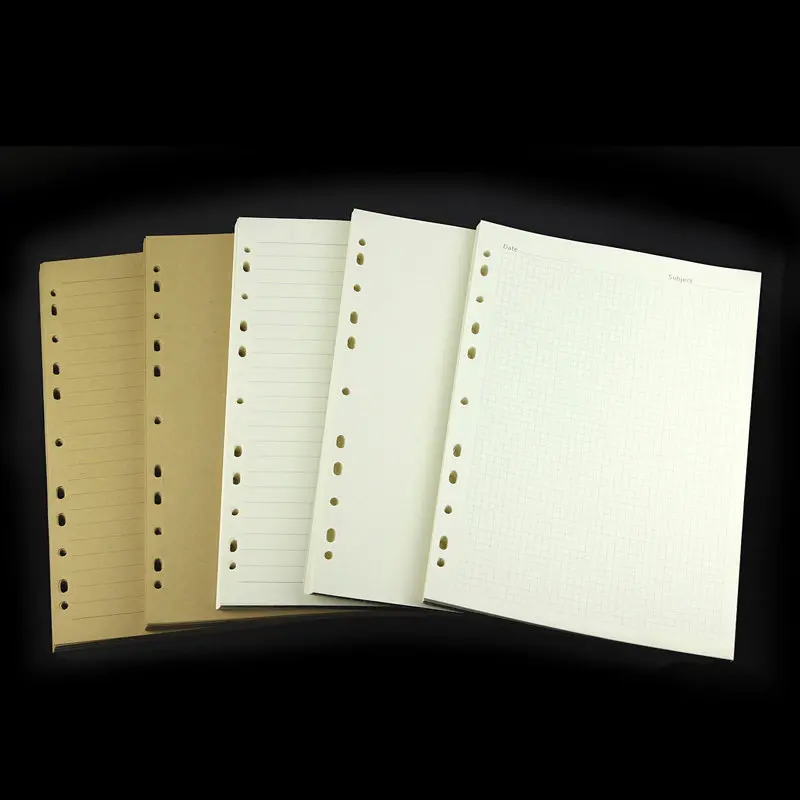 11 Holes A4 Universe Notebook Paper For 2 3 4 Rings Binder , Kraft Lined Blank A4