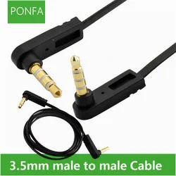 3.5mm male to male 4 pole 3 ring angled flat Audio Aux Auxiliary Cable 0.15m 1m