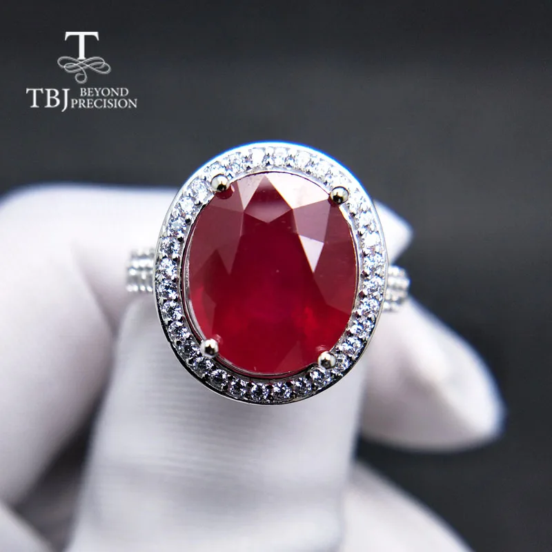 

TBJ,elegant Engagement Ring with natural Ruby in 925 sterling silver gemstone jewelr for women as a wedding valentines gift