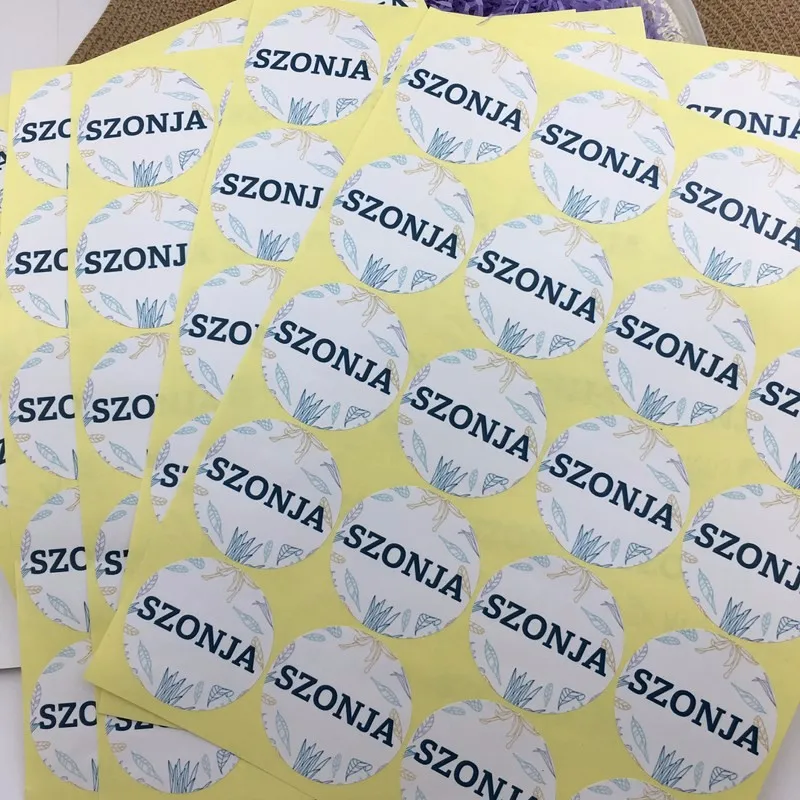 Gepersonaliseerde fotostickers, labels, bruiloftstickers, met eigen logo, transparant, helder, zelfklevend, ronde labels, cadeaulabels, decoratie