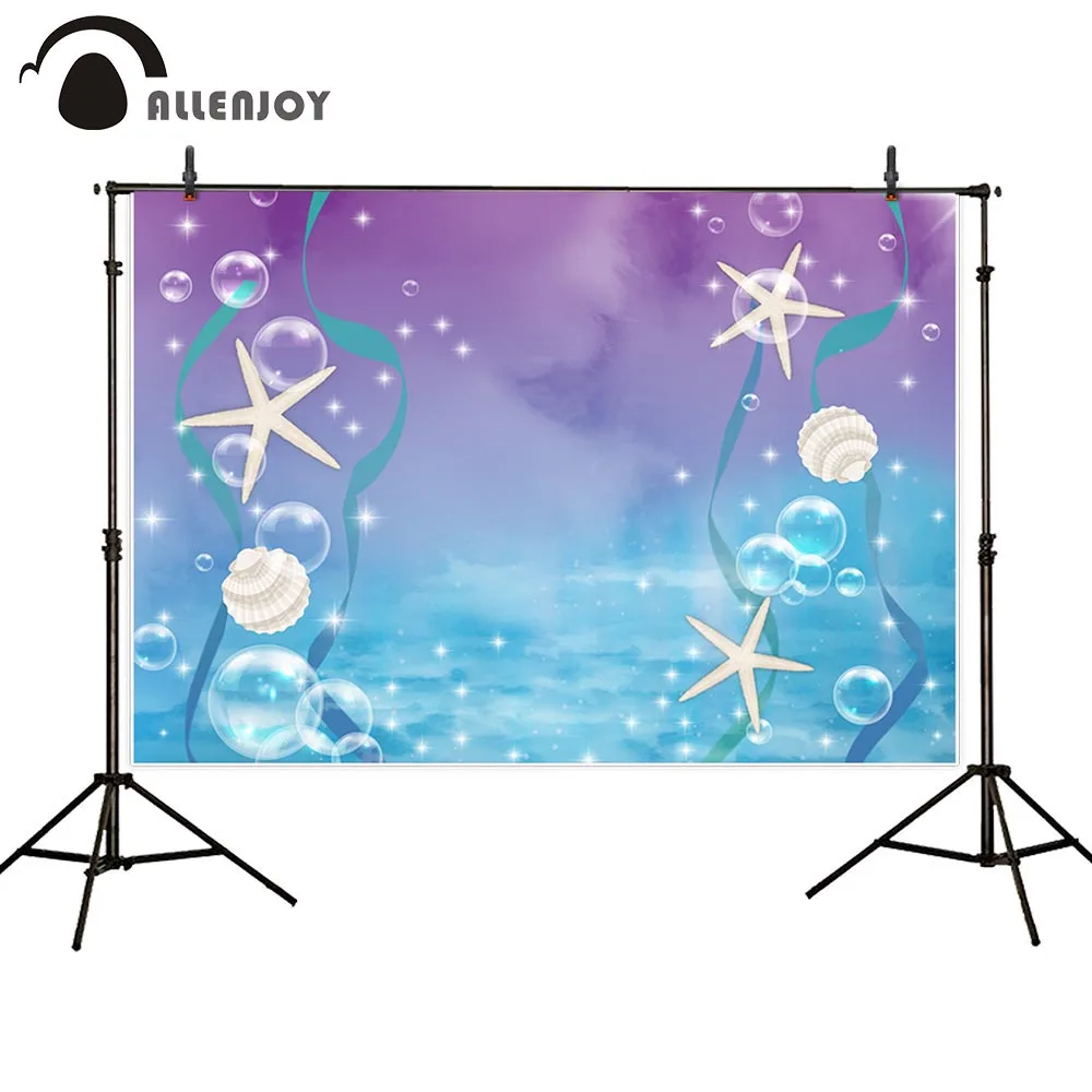 Allenjoy Under Sea Photography Backdrop Mermaid Birthday Baby Shower Newborn Ocean Bubble Photophone Background for Photo Studio