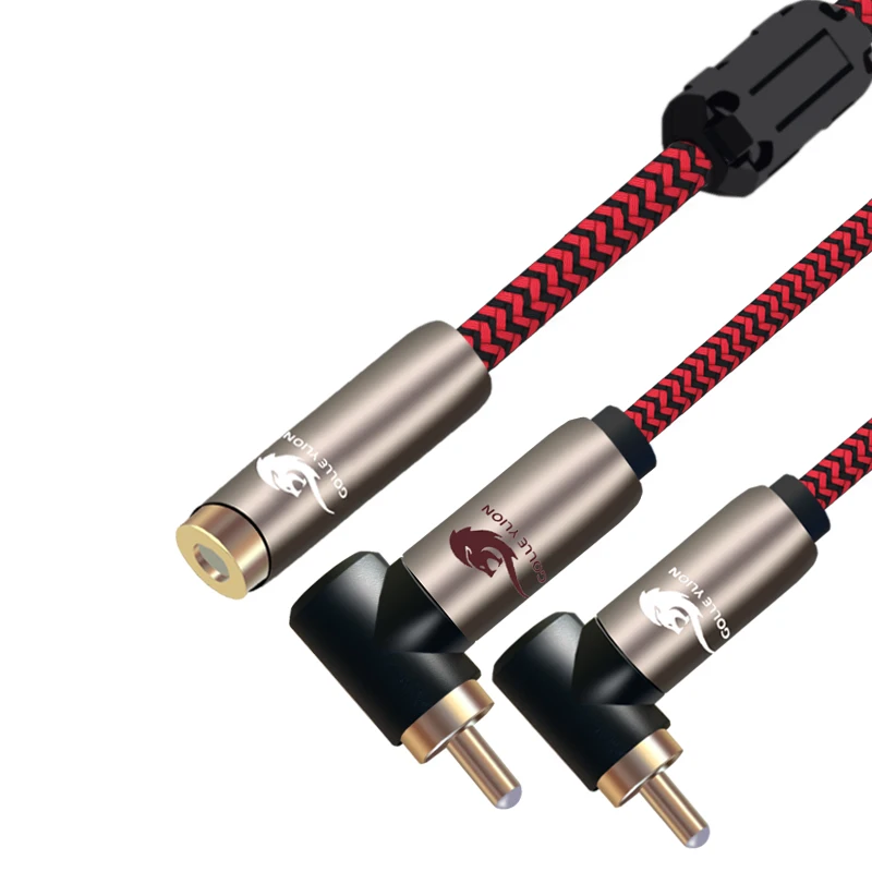 

Audiophile Audio Cable RCA Female to 2 Angle RCA Male for Amplifier Sub-woofer Soundbox Gold Plating RCA Cable 1M 2M 3M 5M 8M