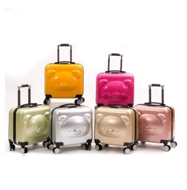 Maleta de viaje con ruedas para niños, maleta con ruedas, estilo oso