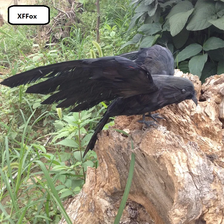 

cute simulation wings crow model foam&furs black crow model gift about 20x30cm xf0387