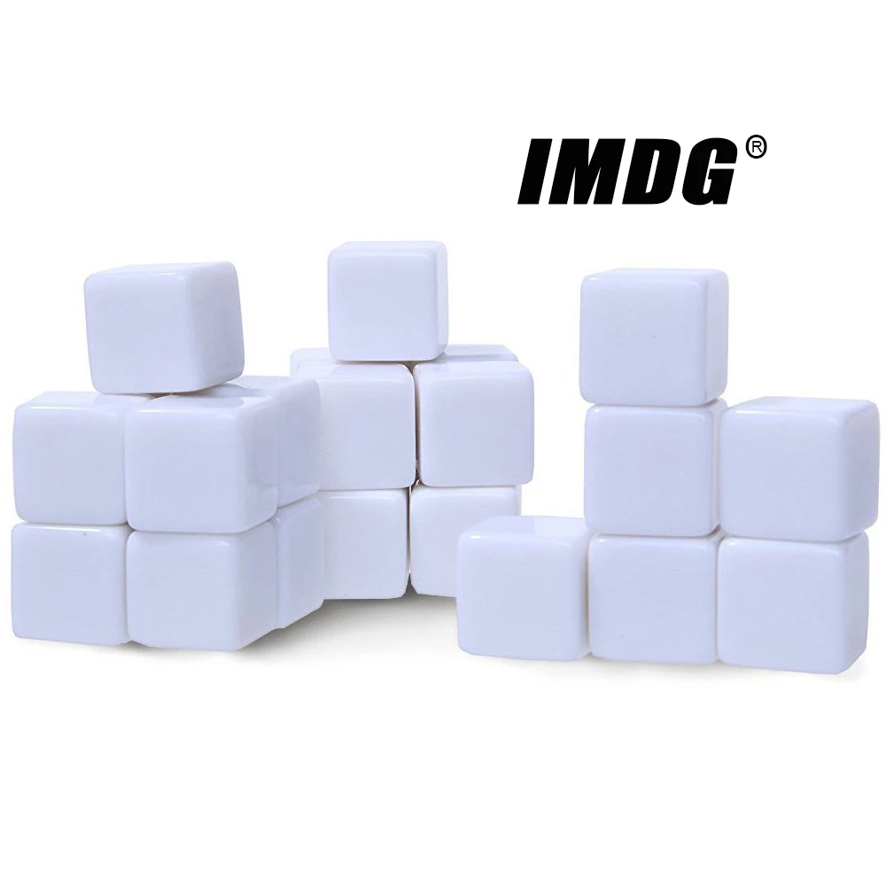 

10pcs/pack New Acrylic 16mm White Blank Dice Teaching Props Game Accessories Mathematical Tools Square Corner