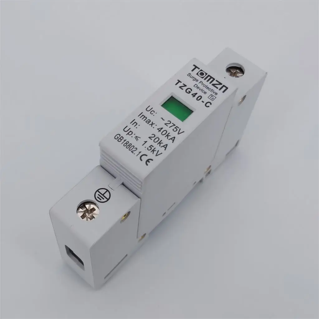 AC SPD 1P 20KA~40KA 275V House Surge Protector protection Protective Low-voltage Arrester Device