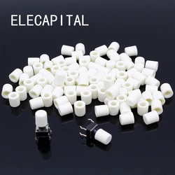100pcs/lot White Plastic Cap Hat G63 for 6*6mm Tactile Push Button Switch Lid Cover Free Shipping
