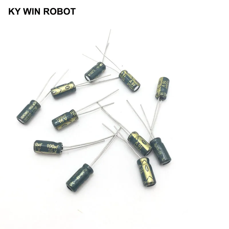 50 sztuk/partia 100UF 16V 100mf 105C 5X11mm aluminiowy kondensator elektrolityczny 16V100UF promieniowy przewód 50 sztuk
