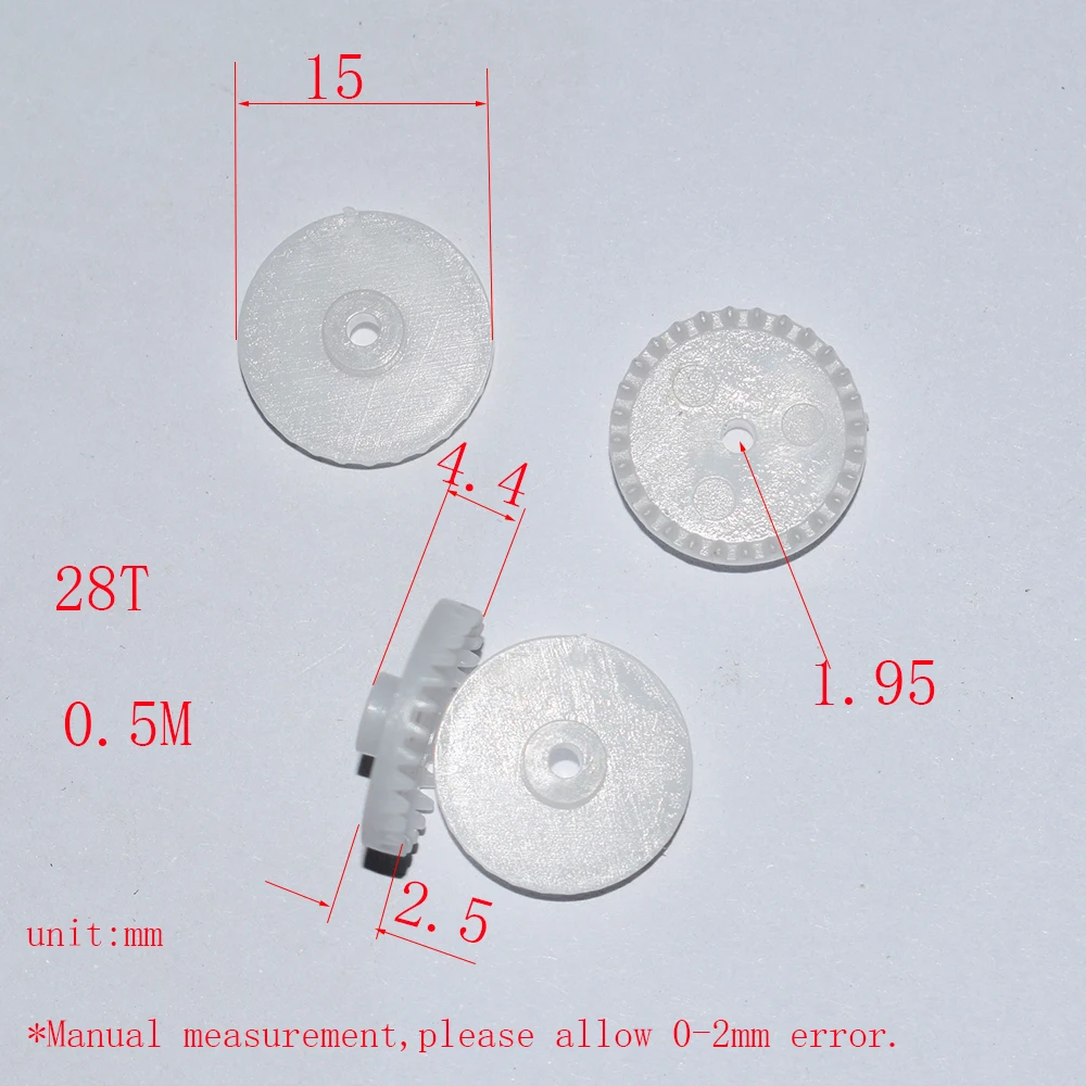 10/100P 28T 2Mm Gat Plastic Crown Gear 0.5M Dron Rc Auto Vliegtuig Robot Kids speelgoed Voor Jongens Diy Baby Accessoires Montessori GPC282A