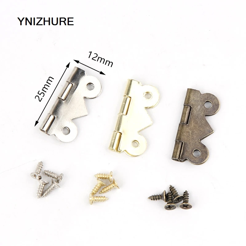 50pcs 25 * 20mm Antique Wooden Box Gift Packaging Cabinet Drawer Jewelry Box Hinge For Furniture Hardware Real Muebles