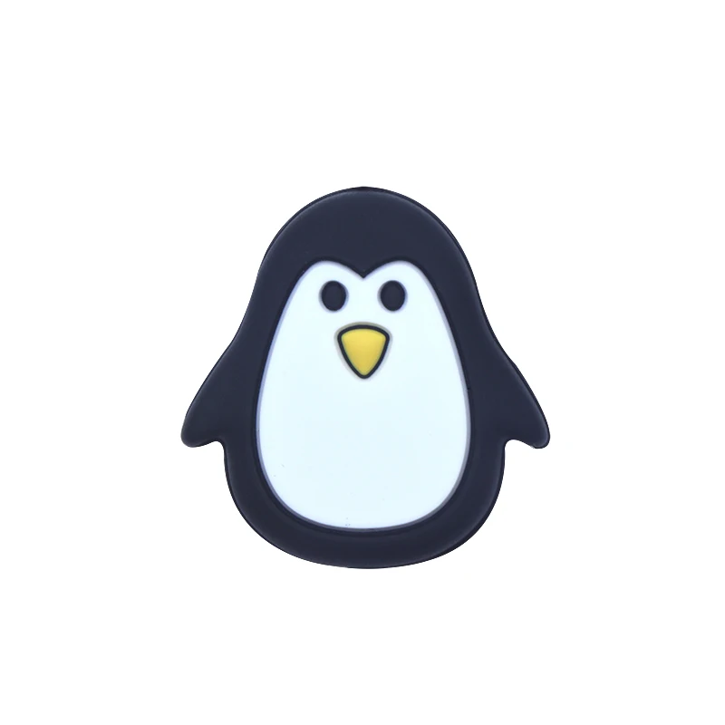 Joepada 10Pc Lovely Penguin Silicone Beads Food Grade Cartoon Teether for DIY Baby Teething Necklace Accessories Baby Teether