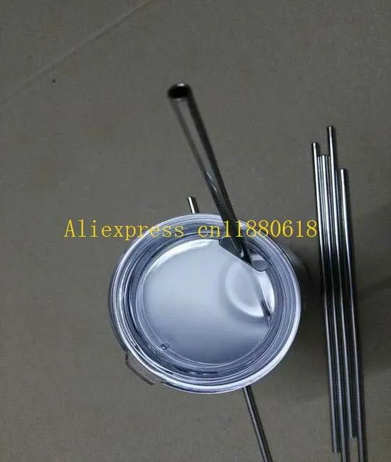 300pcs/lot 0.6x26cm Stainless Steel Drinking Straw 10.2