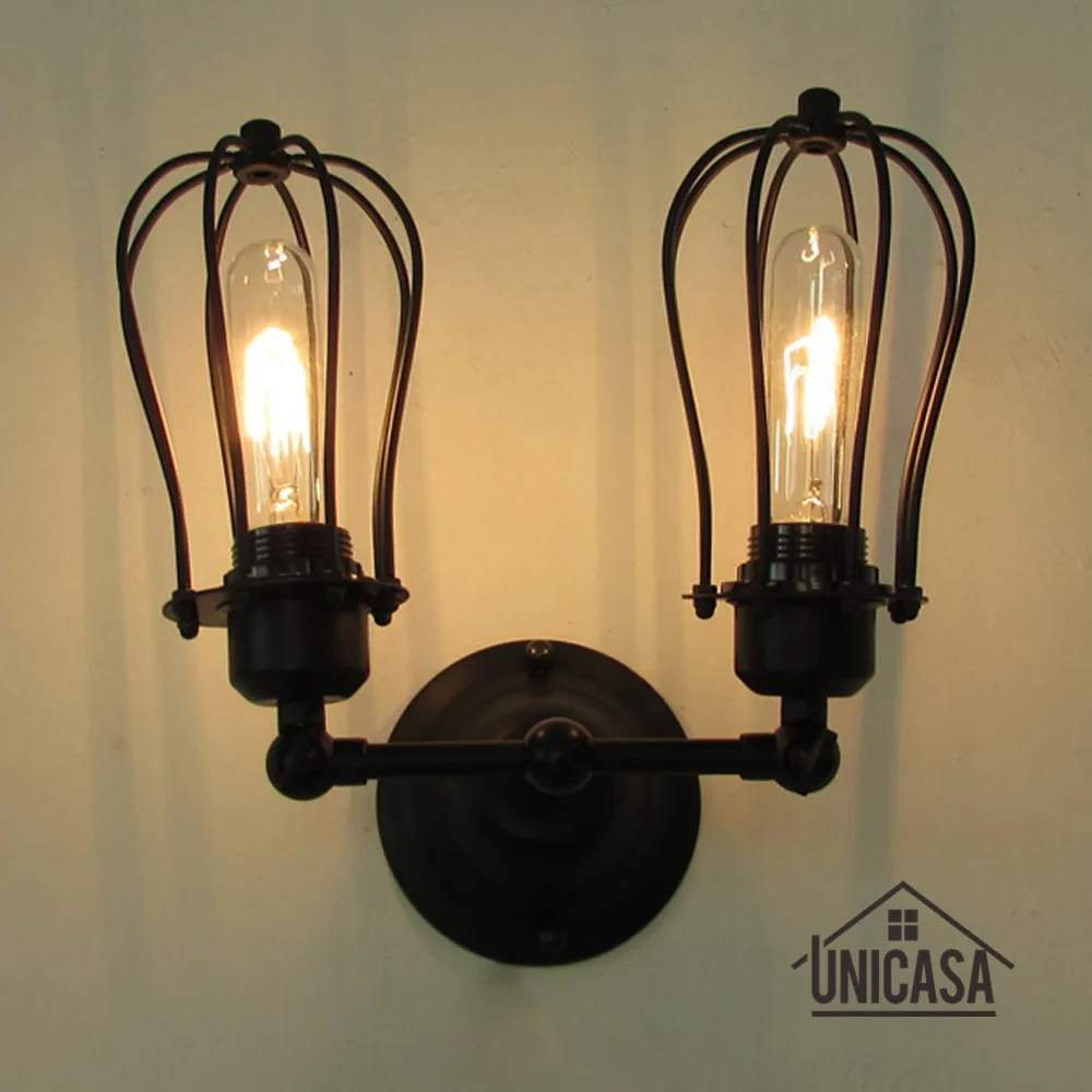 

Vintage Swing Wall Lights Kitchen Lobby Wrought Iron Wall Sconces Black Industrial Chandelie Lighting Modern Indoor LED Lamp