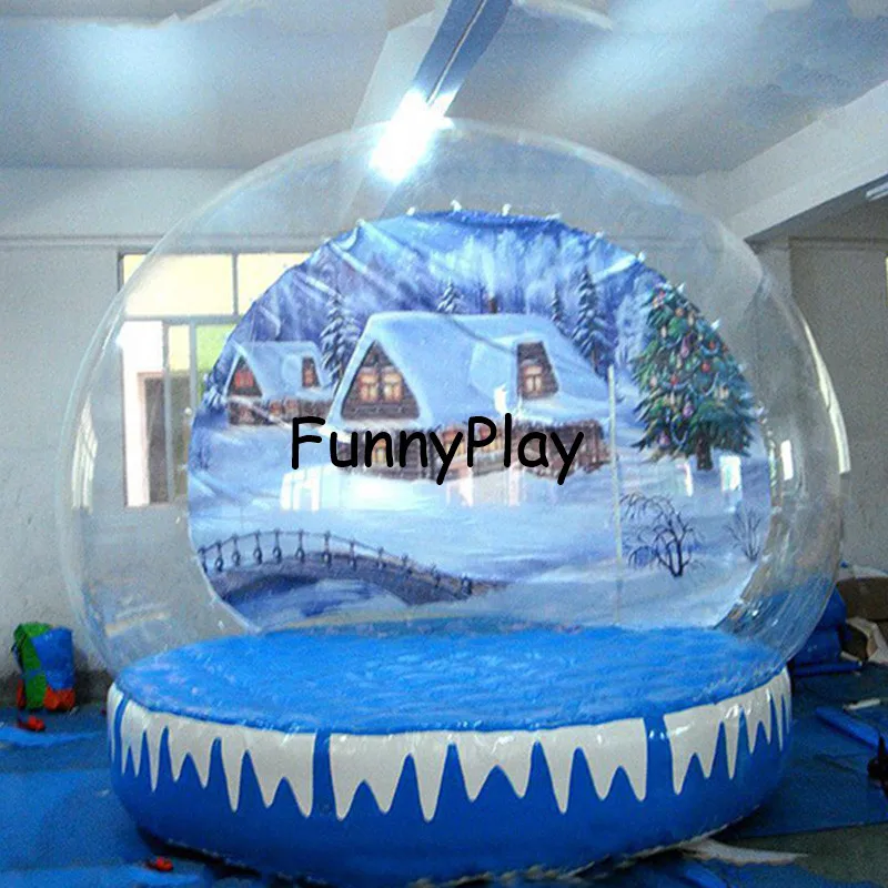 Giant Snow Globe,Inflatable Christmas Snow Globe, Inflatable Human Size Snow Globe , Free Air Blowers,advertising snow ball image 3