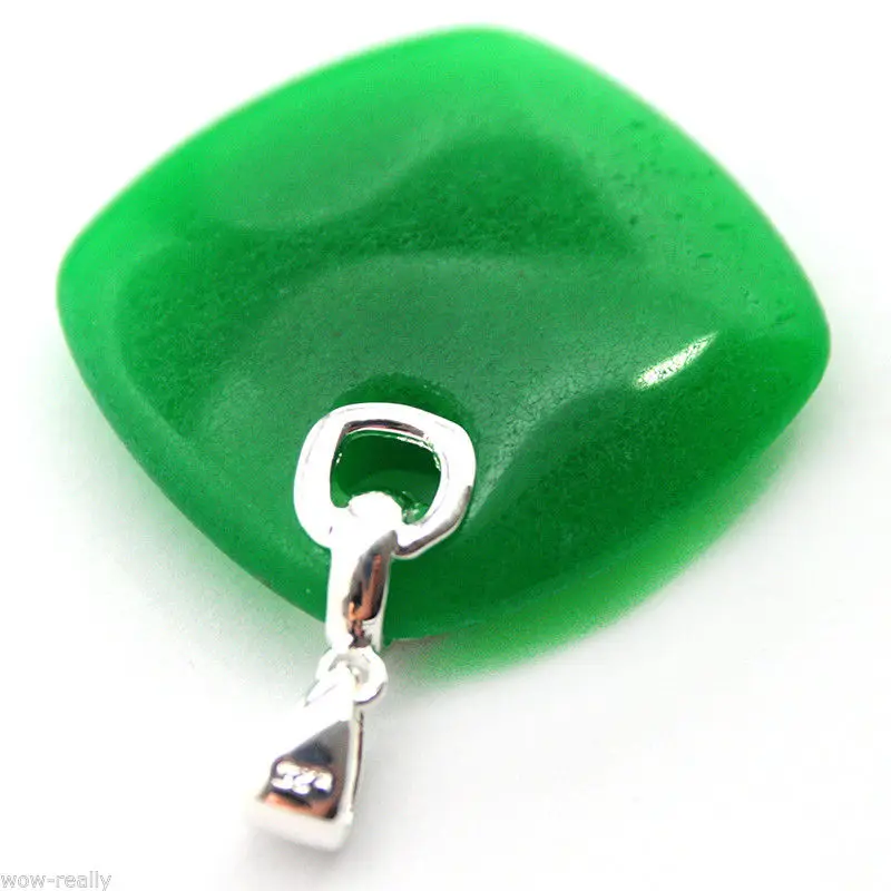 New Design 35*35mm Green gem Bead 925 Sterling CZ Pendant JewelryLuxury Girls Wedding