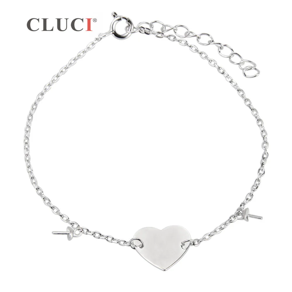 CLUCI 925 sterling silver pearls bracelet accessary Custom Personalized Name Bracelet for lovers\' Engrave Name SB048SB