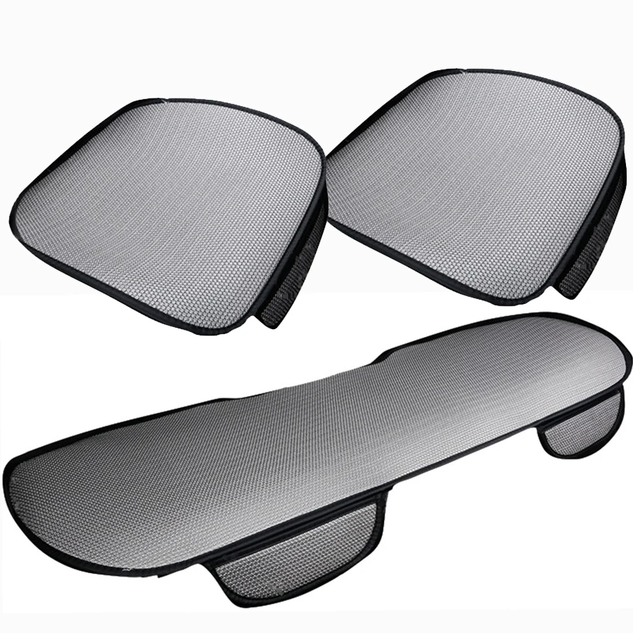 

Universal Car Front + Rear Seat Cushions Protector Ice Silk Grey Car Seat Covers