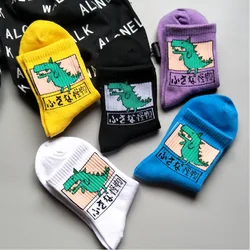 Donne Ins Cartoon Patterned Short Funny Socks Cute Animal Dinosaur Socks For Ladies Funny Japan College Wind Concise Socks