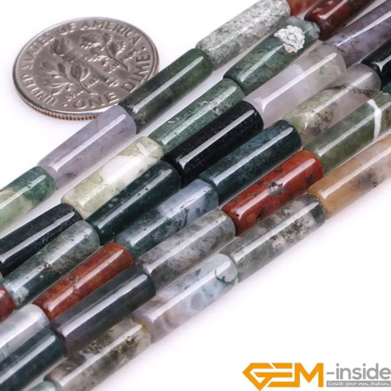 4x12mm Assorted Stones Column Tube Loose Beads For Jewerly Making Strand 15\