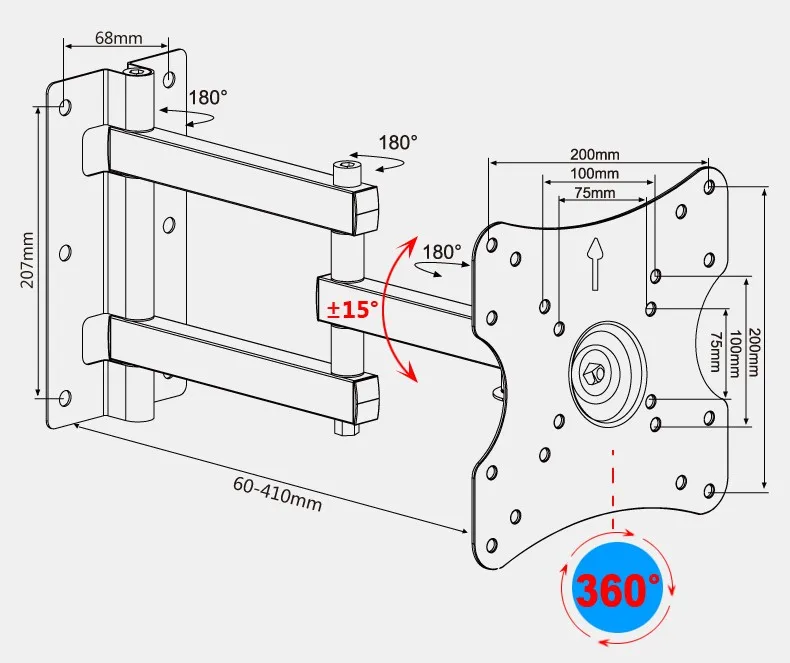 EML403X Наклонный кронштейн для ЖК ТВ 17 