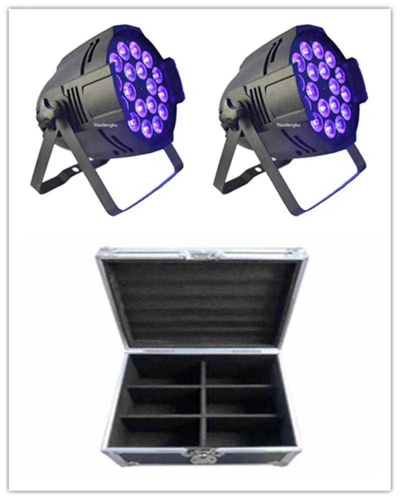 6 pieces case 18x18w 6-in-1 rgbwauv par led 64 stage light dmx led par rgbwa uv