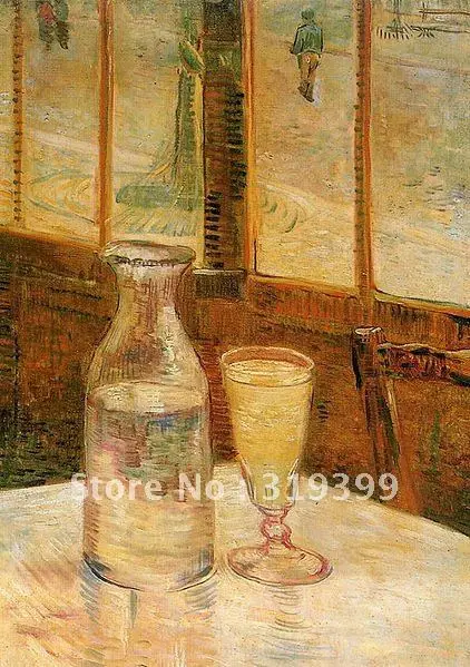 Vincent Van Gogh Oil Painting reproduction on linen canvas,Still Life with Absinthe,100% handmade,Free Shipping,Museum Quality