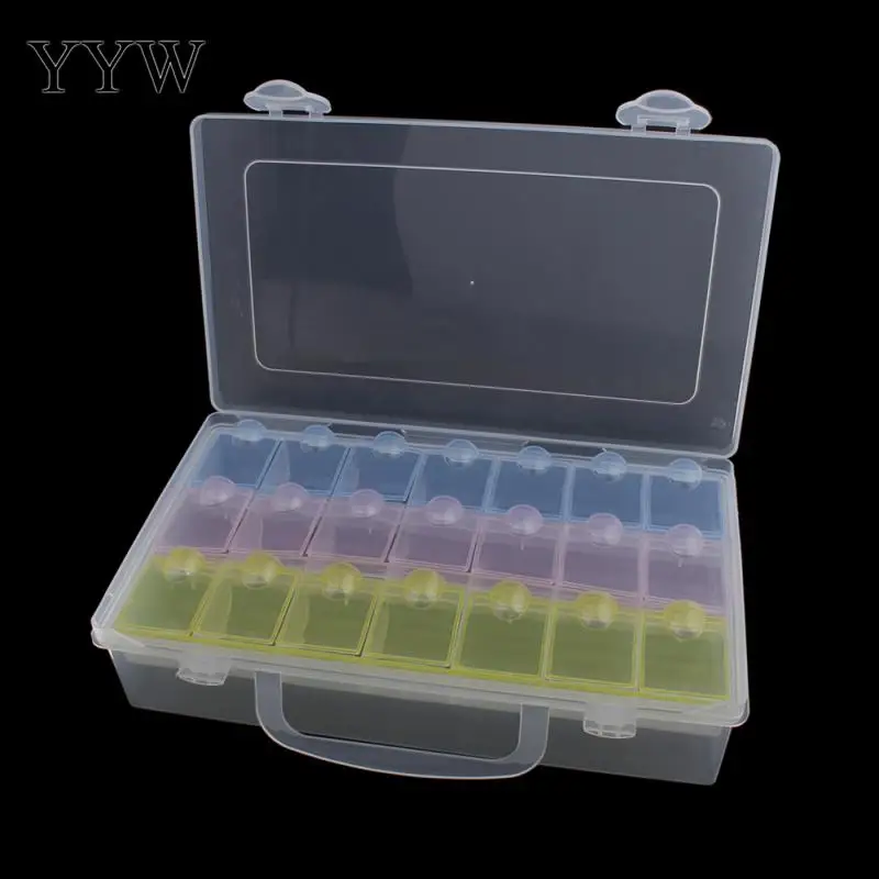 Big Plastic Tool Box Case 21 Cells Jewelry Rings Craft Organizer Storage Beads Tiny Stuff Compartments Containers Makeup Box