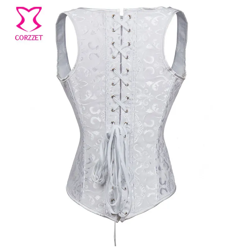 Steel Boned Corset Waist Trainer Vest Women Corselet Underbust Plus Size Corsets And Bustiers White Bridal Lingerie Sexy Korset