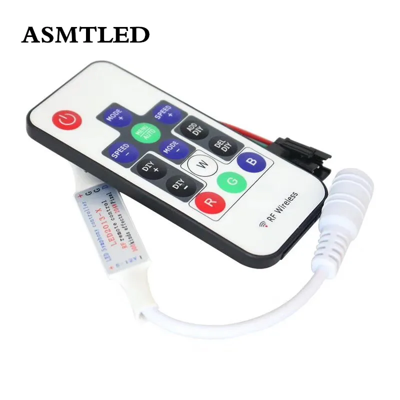 WS2811/WS2812B Led RGB Pixel Controller DC5V-24V 14key/17key Remote RF Wireless Mini Controller 3pin Digital Strip Light Tape
