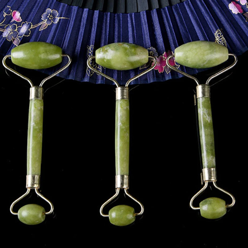 Natural Stone Face Massage Roller Double Head Facial Massage Roller Jade Face Slimming Body Head Neck