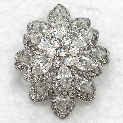 60pcs/lot Wholesale Fashion Brooch Rhinestone Marquise Thick Flower Pin brooches & Pendant Wedding Bridal party C101491