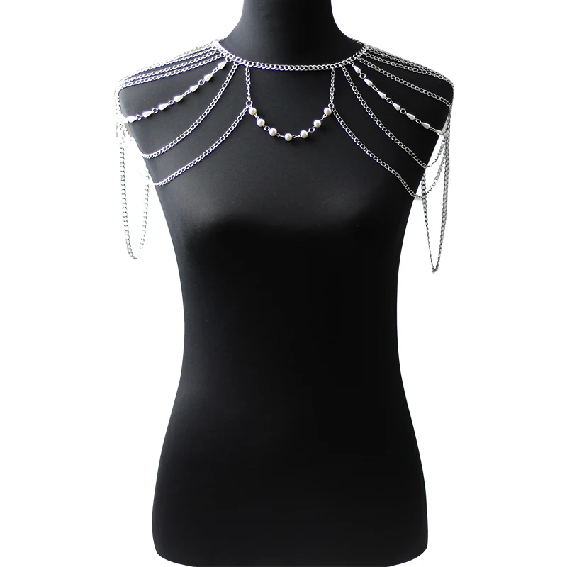 Shoulder Chain Necklaces&Pendants beads Chains Punk Necklace 2019 Fashion Party  Shoulder Accessories