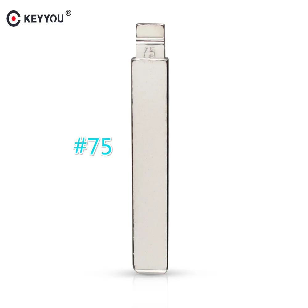 

KEYYOU 10 pcs/lot Metal Blank Uncut Flip KD Remote Key Blade Type #75 for Geely Panda Key Blade NO. 75
