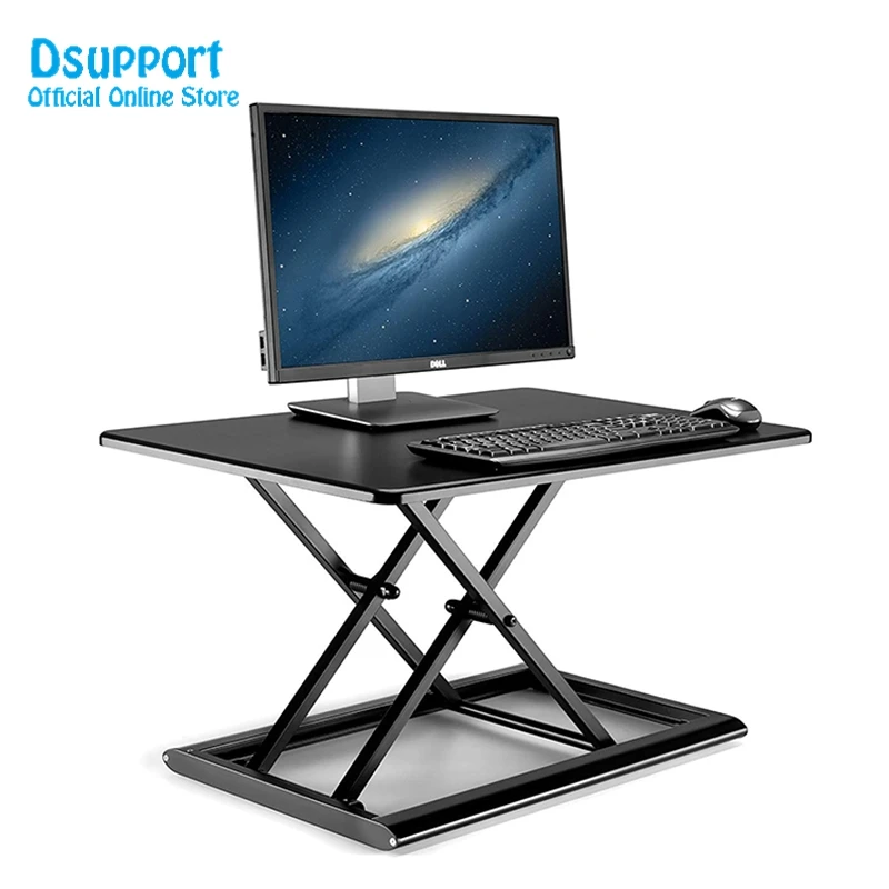 Imagem -06 - Mesa de Alumínio Conversor Altura Ajustável Suporte para Sentar para Monitor Laptop