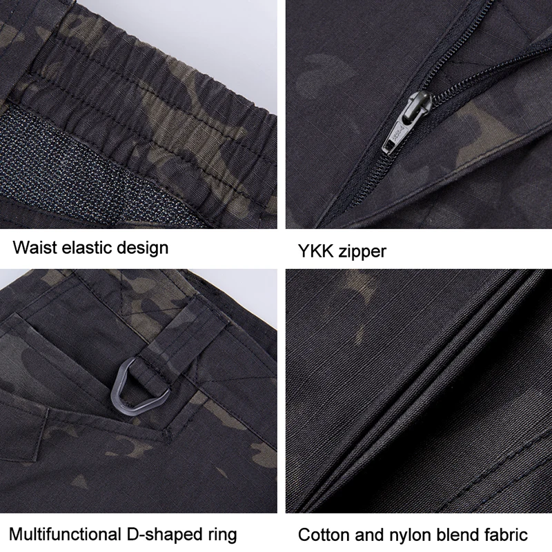 FREE SOLDIER outdoor hiking tactical cropped short pants men summer scratch-resistant multi-pocket shorts for camping climbing