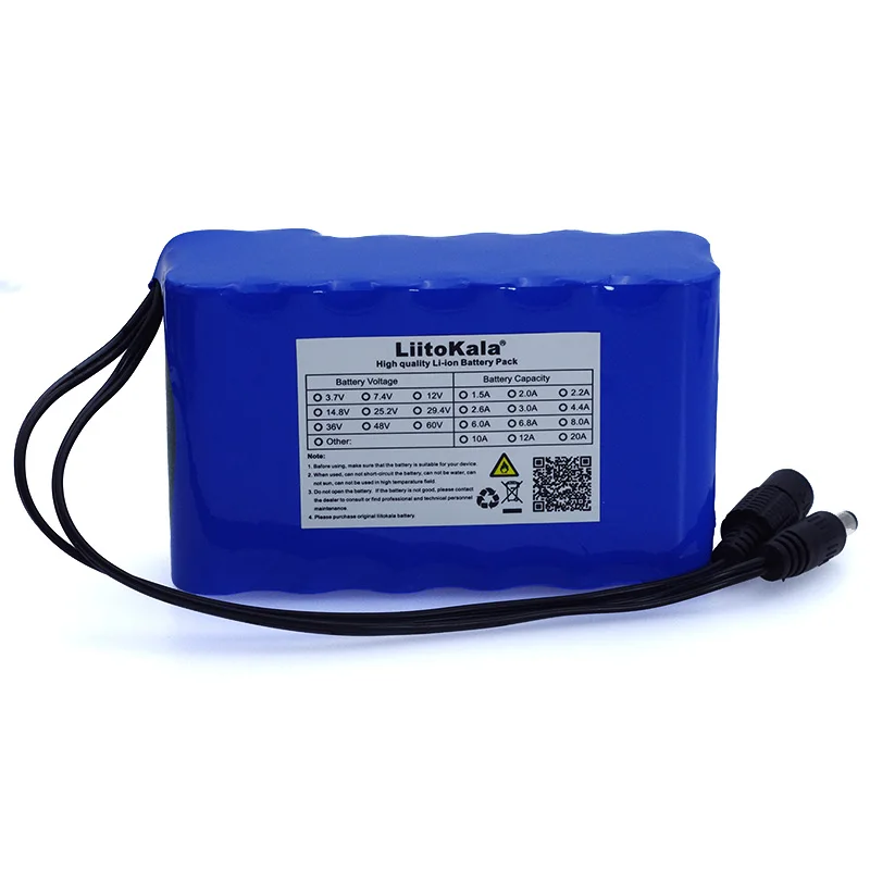 Liitokala-li-lonバッテリーパック、bms回路保護ボード、大容量バックアップ電源、12v、10ah、10000mah、dc 5.5x2.1mm、18650