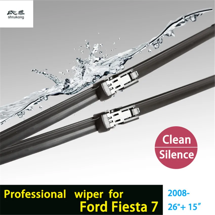 2pcs/Lot Car Styling Wiper Blades for 2008-2017 Ford Fiesta MK6 (MK7 in UK) 26