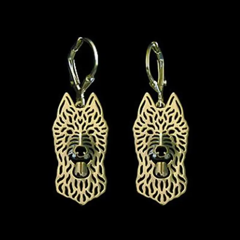 New Style Alloy Cutout Pet Earrings Women's Belgian Laekenois Dog Earrings