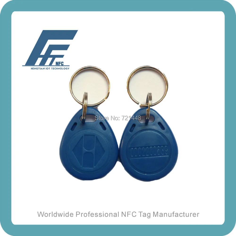 100pcs Ntag213 NFC Keyfobs Blue keychain Available For All NFC Phone Waterproof RFID ABS keyfob tags