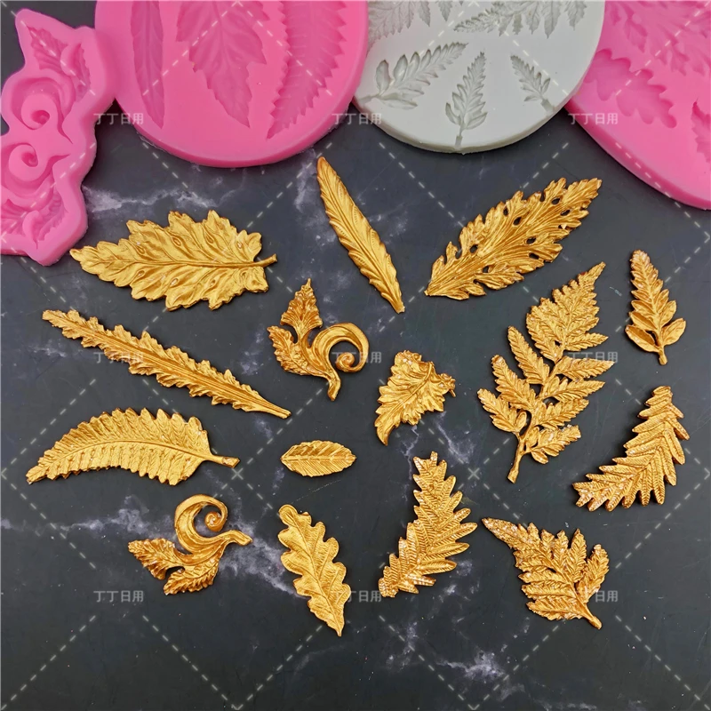 Leaf Shape Chocolate Silicone Fondant Mold For Cake Decorating Cookie Baking Gumpastes Moulds Steam Oven Available And Resin Art