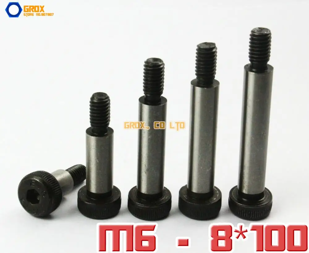 

5 Pieces M6 Threaded 8 x 100mm 12.9 Grade Alloy Steel Hexagon Socket Head Shoulder Screw Bolt