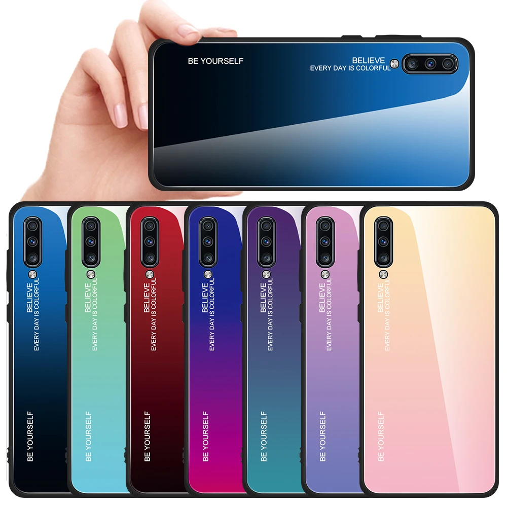 Gradient Case For Samsung Galaxy A54 A55 A50 A53 A52 A52S A71 A51 A30S A50S A32 Cover For Samsung Galaxy A55 5G Shell Glass Case