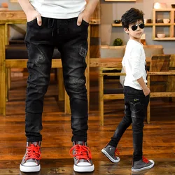 Big Boys Jeans Elastic Waist Denim Pants Children Clothing Spring Autumn Teenager Kids Trousers Jean Pants 5-14 Years