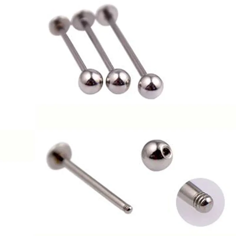 SaYao 2 Pieces 19mm Length Labret Ring Stainless Steel Lip rings Face Ring dimple Rings Tragus Helix Body Piercing Jewelry
