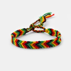 1pcs Rasta Handmade Bracelet 9mm 13mm width Macrame Knotted Cotton Silk Woven Friendship Bracelet For Men Women Gifts