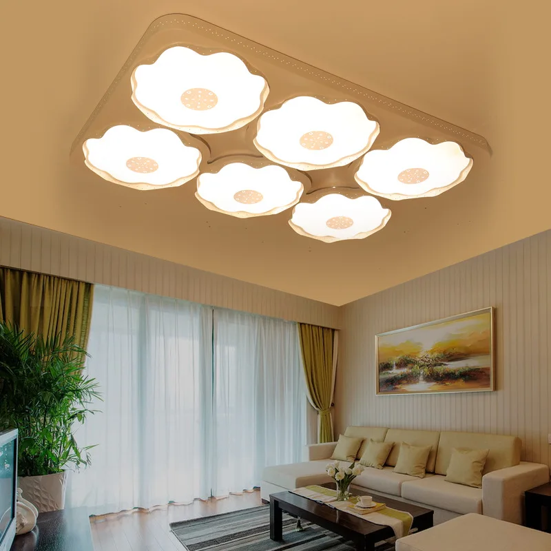 

Modern minimalist LED ceiling lamp personality stylish rectangular living room lamp wrought iron dimming room lamp